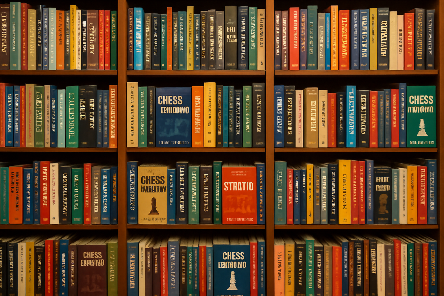 Extensive chess library on various topics